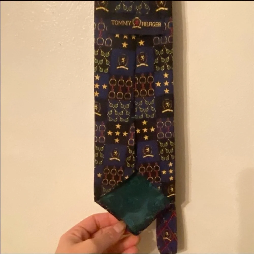 Tommy Hilfiger 100% silk blue tie